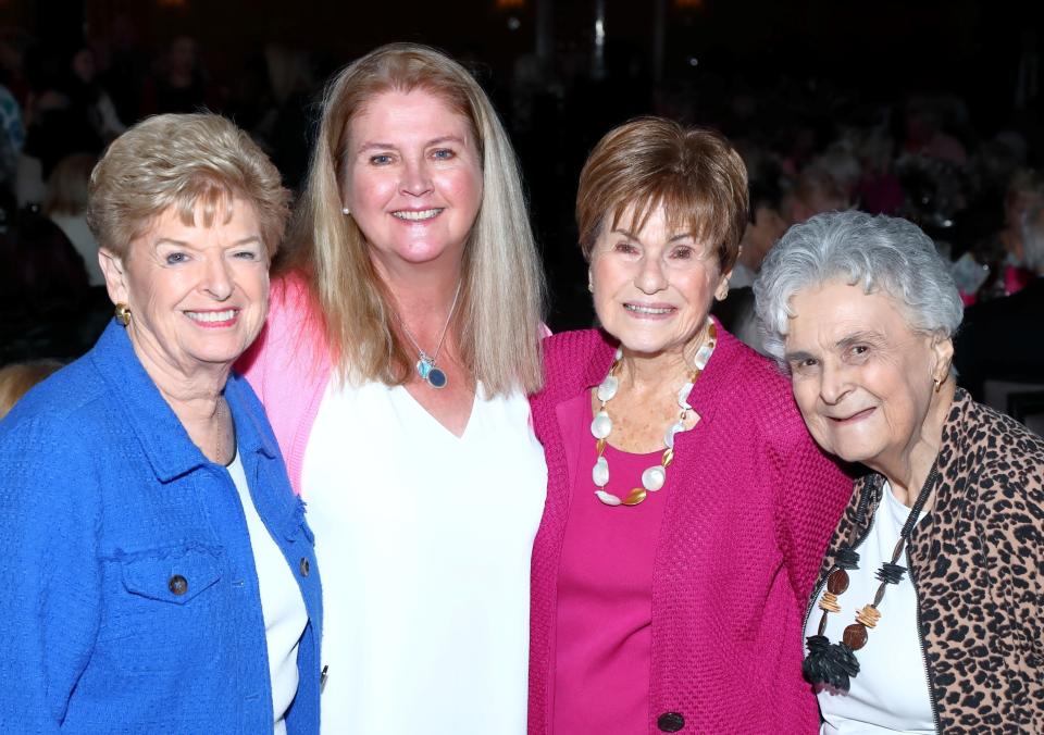 Sandy Berry, Maureen Montano, Elaine Henderson (luncheon guardian sponsor) and Christine Watson pose at Mama's House's annual Heartbeat of Love luncheon, Feb. 10, 2024.