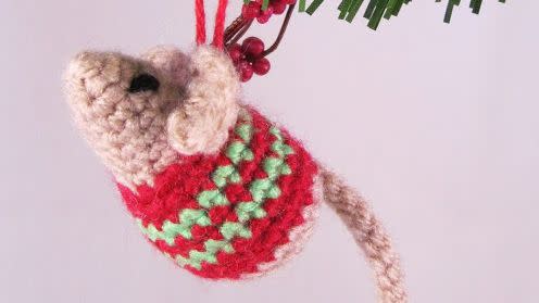 crochet christmas ornaments mouse