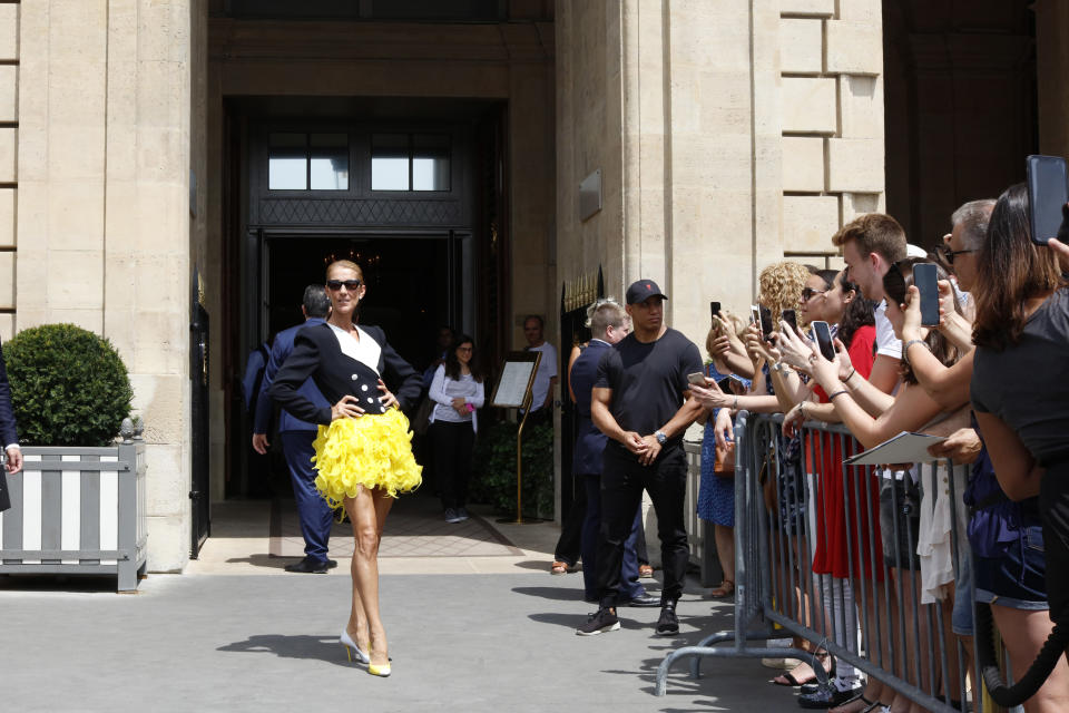 <p>Celine Dion seen leaving her hotel in Paris, France, on June 30, 2019. (Photo by Mehdi Taamallah/NurPhoto via Getty Images)</p> 