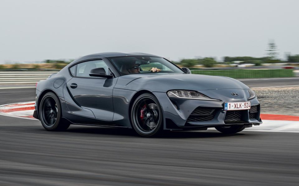 The Toyota GR Supra on the road 