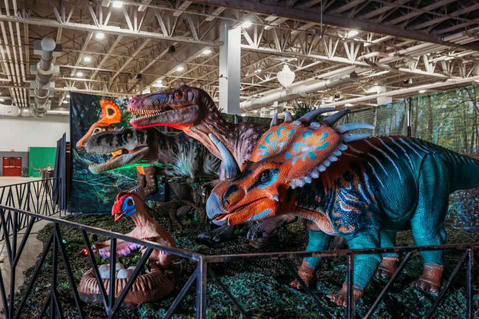 Animatronic dinosaurs will entertain both kids and adults at the Jurassic Quest event that runs Friday-Sunday at the Ocean Center in Daytona Beach.