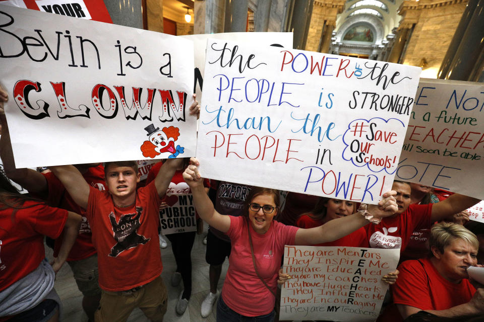 Kentucky teachers march on state Capitol