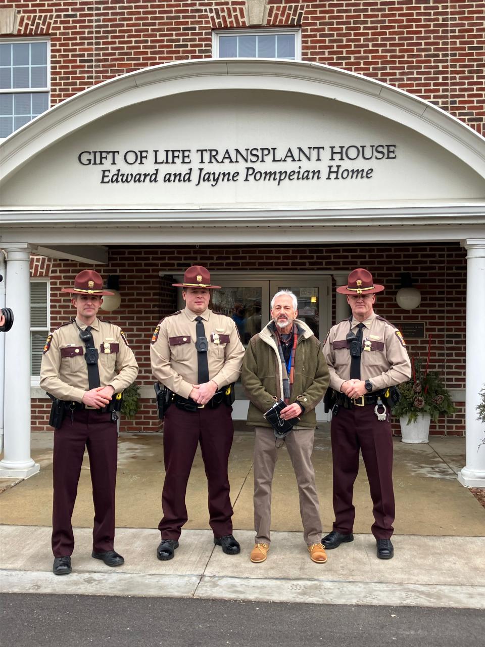 Left to right: Trooper Quentin O’Reilly, Lt. Mitch Elzen, John Neuenschwander and Trooper Mike Pevear.