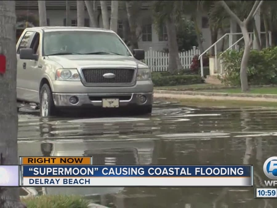 Supermoon causing coastal flooding in Delray Beach