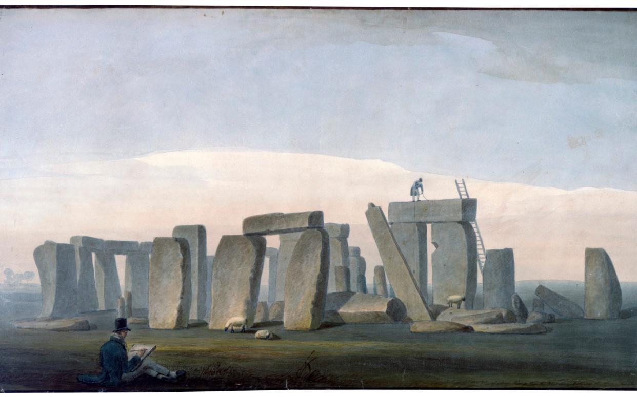 Henry Parke (Soane office), RA lecture drawing, survey drawing of Stonehenge, 1817