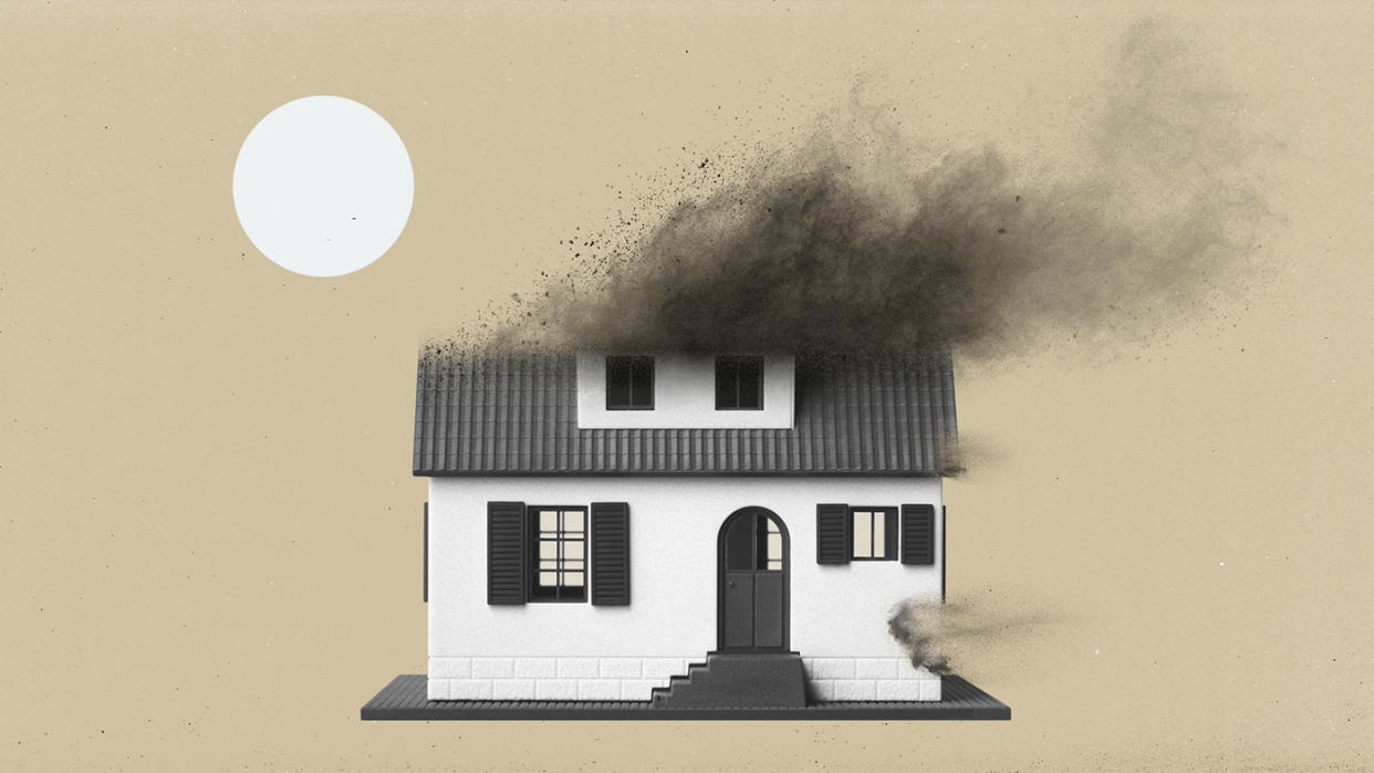  House price crash illustration. 