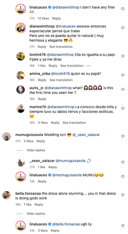 <p>Instagram | Comentarios a Lina Luaces</p>