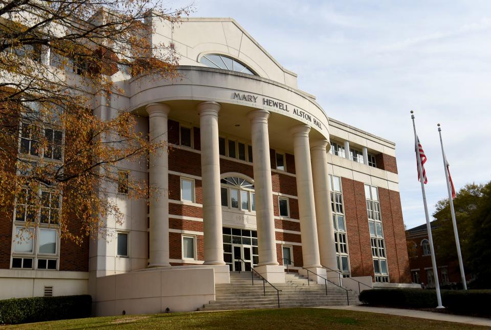 Dec 1, 2022; Tuscaloosa, Alabama, USA;  Mary Hewell Alston Hall is seen on the campus of the University of Alabama. 