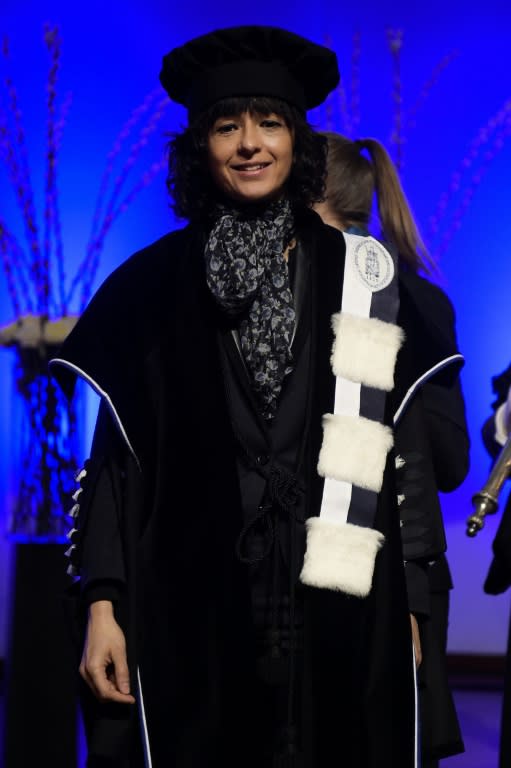 French microbiologist Emmanuelle Charpentier attends a ceremony for the Doctors Honoris Causa honorary degrees, at the KU Leuven university in Belgium, in February 2016