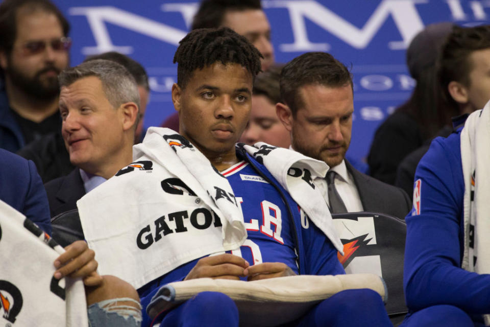 Markelle Fultz has taken a leave of absence from the 76ers to seek medical opinions about his shoulder. (Getty Images)
