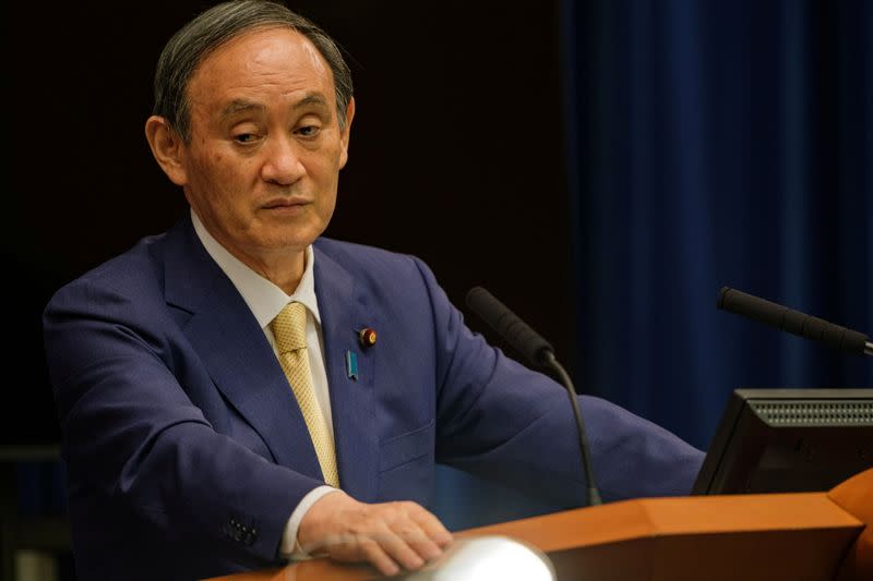 FILE PHOTO: Japan's PM Suga's news conference on a new coronavirus state of emergency in Tokyo