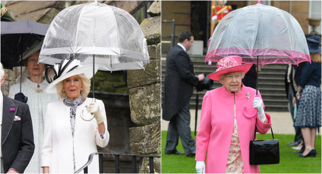 Queen Camilla's umbrella follows Elizabeth II's style hack
