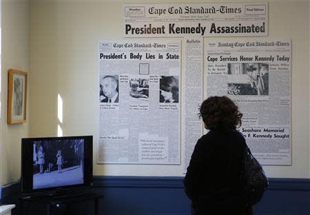 Visitors tour the John F. Kennedy Hyannis Museum in Hyannis, Massachusetts November 14, 2013. November 22 will mark the 50th anniversary of his assassination in 1963. REUTERS/Brian Snyder