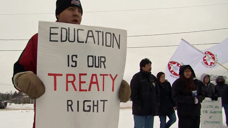 Dozens of people took part in a rally in Thunder Bay, ON against the Federal government's proposed First Nations Education Act.