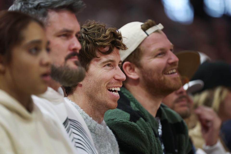 Former Olympic snowboarder and skateboarder Shaun White watches the Jazz game in Salt Lake City on Wednesday, Oct. 25, 2023. The Kings won 130-114. | Jeffrey D. Allred, Deseret News