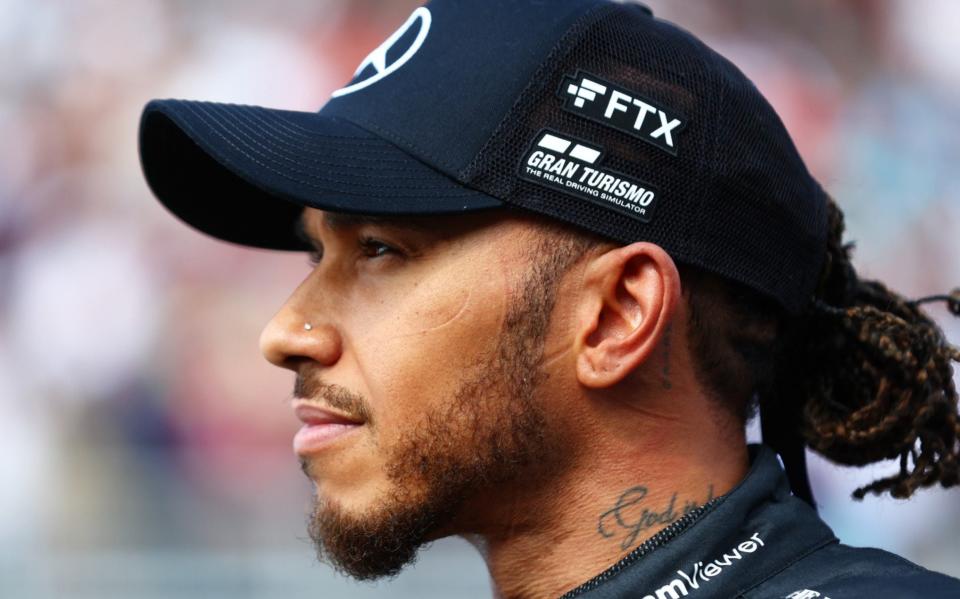 Third placed qualifier Lewis Hamilton of Great Britain and Mercedes looks on in parc ferme during qualifying ahead of the F1 Grand Prix of Mexico at Autodromo Hermanos Rodriguez on October 29, 2022 in Mexico City, Mexico - Dan Istitene - Formula 1/Formula 1 via Getty Images