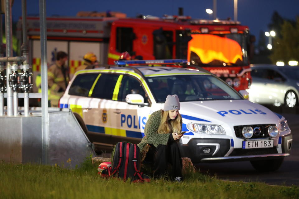 <em>Evacuation – Landvetter airport was also evacuated earlier this year after “traces of explosives” were found in a bag (Pictures: AP)</em>