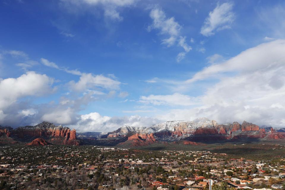 Snow covers the red rocks in Sedona Feb. 18, 2019.