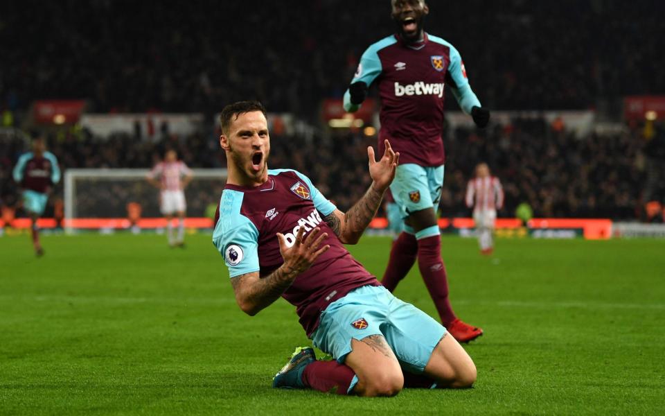 Marko Arnautovic scored the second of three West Ham goals - Getty Images Europe