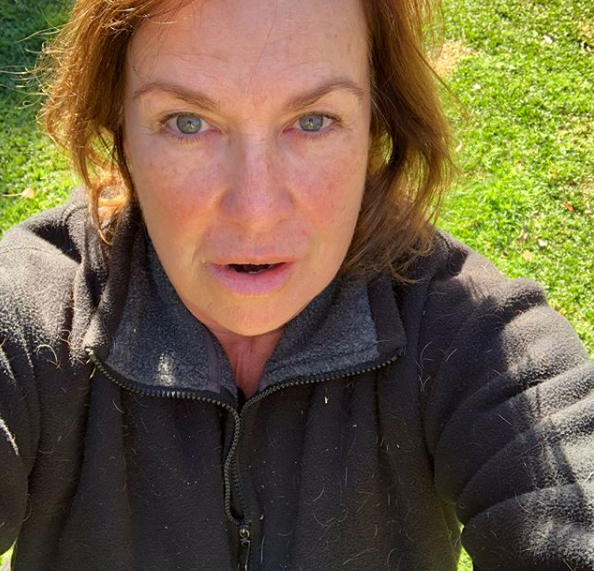 The 58-year-old joked she was covered in horse snot in the snap, which her fans declared was “terrific”. Source: Instagram/TracyGrimshaw