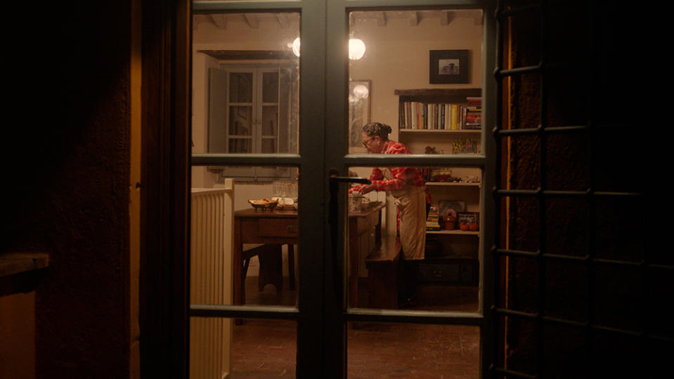 Nancy Silverton preps for dinner at her home in Panicale.