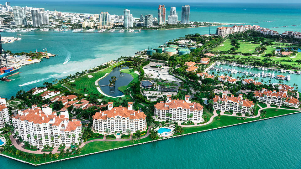 Miami downtown aerial view.