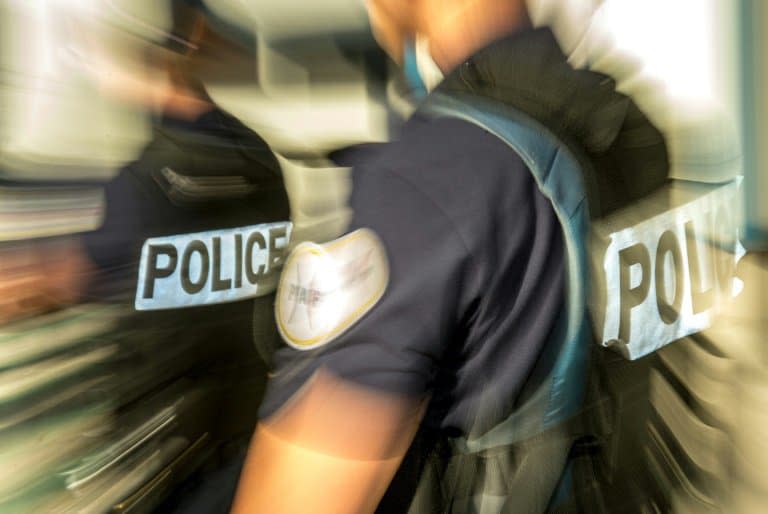 Des policiers à Calais, le 23 juin 2017 - PHILIPPE HUGUEN © 2019 AFP