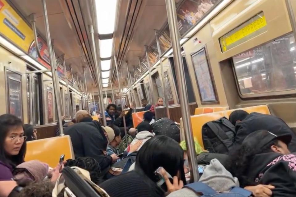 Thursday’s shooting occurred as a crowded A train pulled into Hoyt-Schermerhorn streets station, sending riders like Aucoin-Jackson scurrying for cover. @JoyceMeetsWorld/X