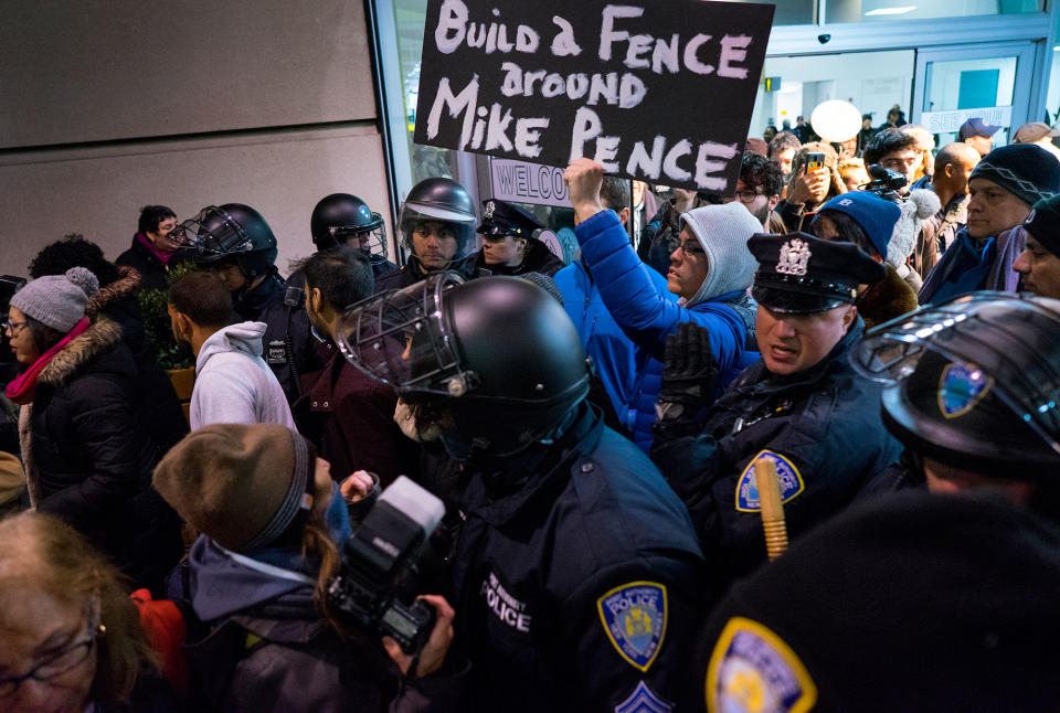 Protests at U.S. airports over travel ban