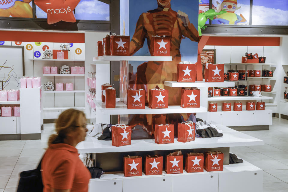 NEW YORK, NEW YORK - AUGUST 21: Customers visit Macy's Herald Square store on August 21, 2023 in New York City. Macy's, Inc. is likely to register both top and bottom-line declines from the respective year-ago in its second-quarter results on August 22.  (Photo by Eduardo Munoz/VIEWpress)