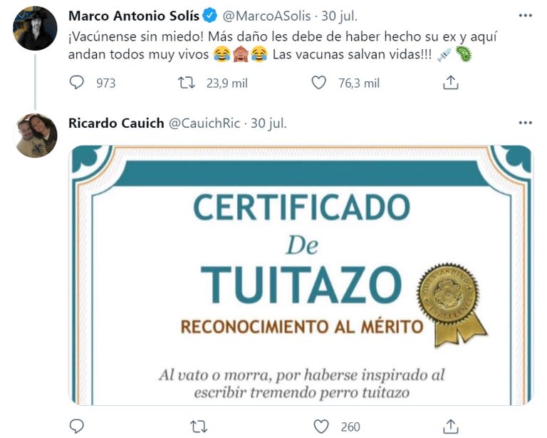 Uno de los seguidores de Solís calificó su posteo de "tuitazo".