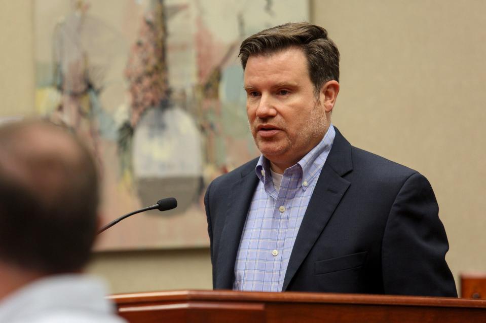 Jason Jeffries, planning and development director for Vero Beach, speaks during a joint city council planning and zoning board workshop, Thursday, Jan. 18, 2024, in Vero Beach.