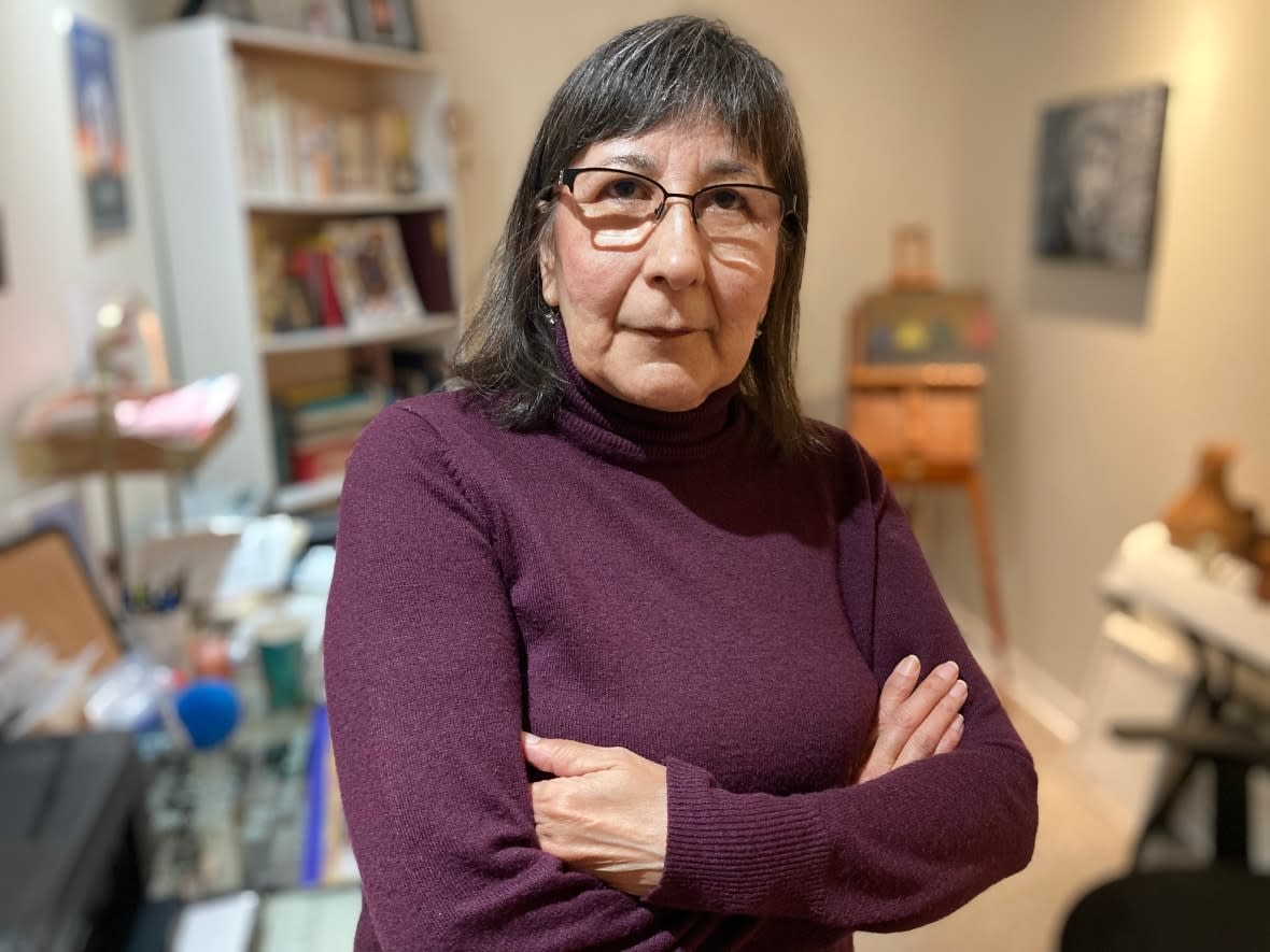 Evelyn Korkmaz, a survivor of St. Anne's residential school, has repeatedly called on the Roman Catholic Church to release all residential school records. (Brian Morris/CBC - image credit)