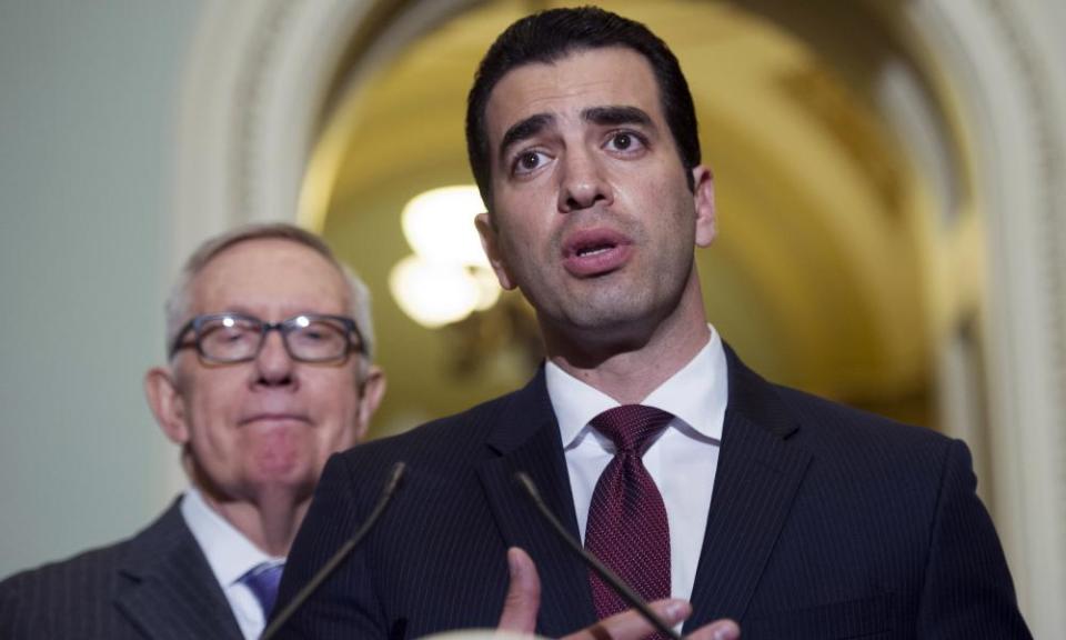 Ruben Kihuen speaks on Capitol Hill in Washington.