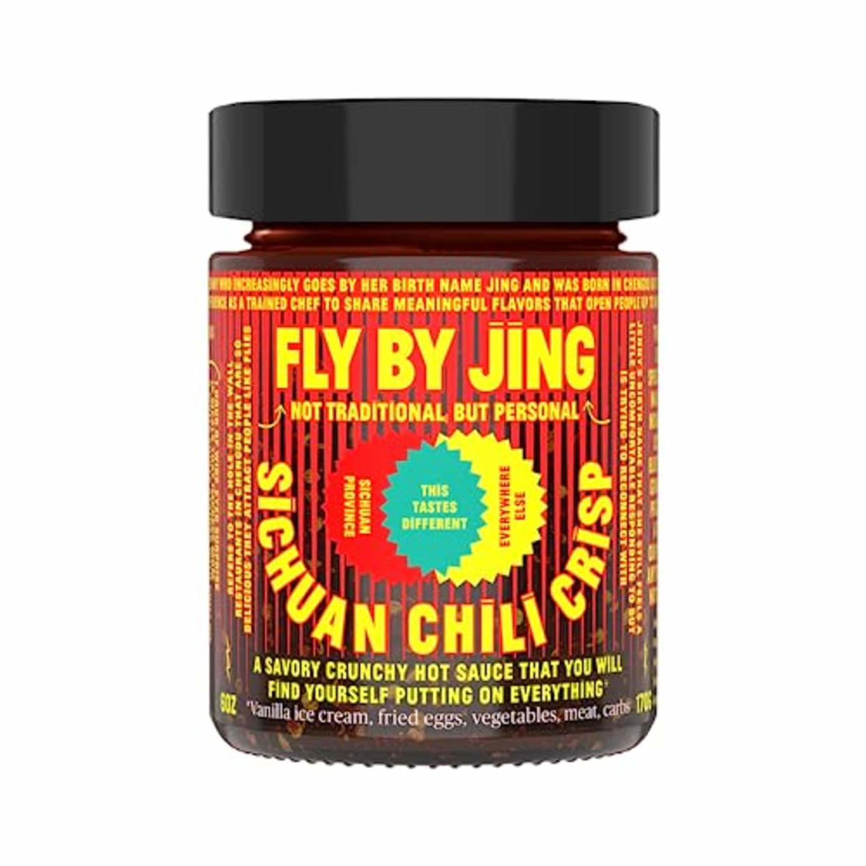 FLYBYJING Sichuan Chili Crisp, Gourmet Spicy Tingly Crunchy Hot Savory All-Natural Chili Oil Sauce w/ Sichuan Pepper, Versatile Hot Sauce Good on Everything and Vegan, 6oz (Pack of 1) (Amazon / Amazon)