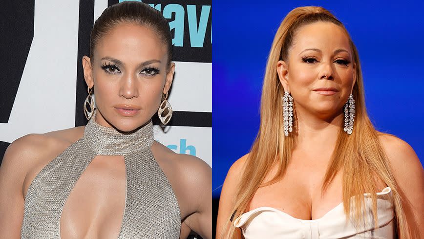 Jennifer Lopez and Mariah Carey. Photo: Getty