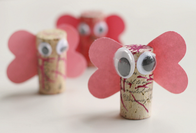 crafts for kids mini love bug with googly eyes and heart shaped wings