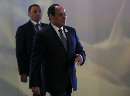 FILE PHOTO - Egyptian President Abdel Fattah al-Sisi s pictured ahead of the 29th Arab Summit in Dhahran, Saudi Arabia April 15, 2018. REUTERS/Hamad I Mohammed