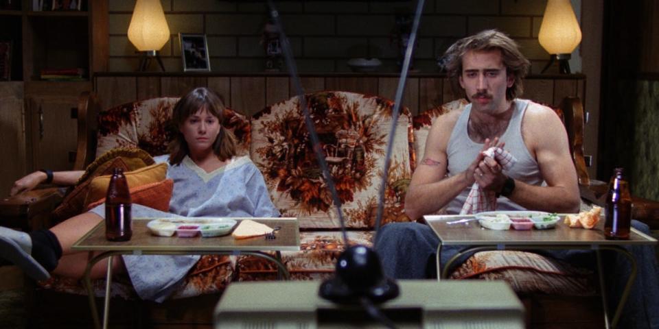 Nicolas Cage and Holly Hunter in "Raising Arizona."
