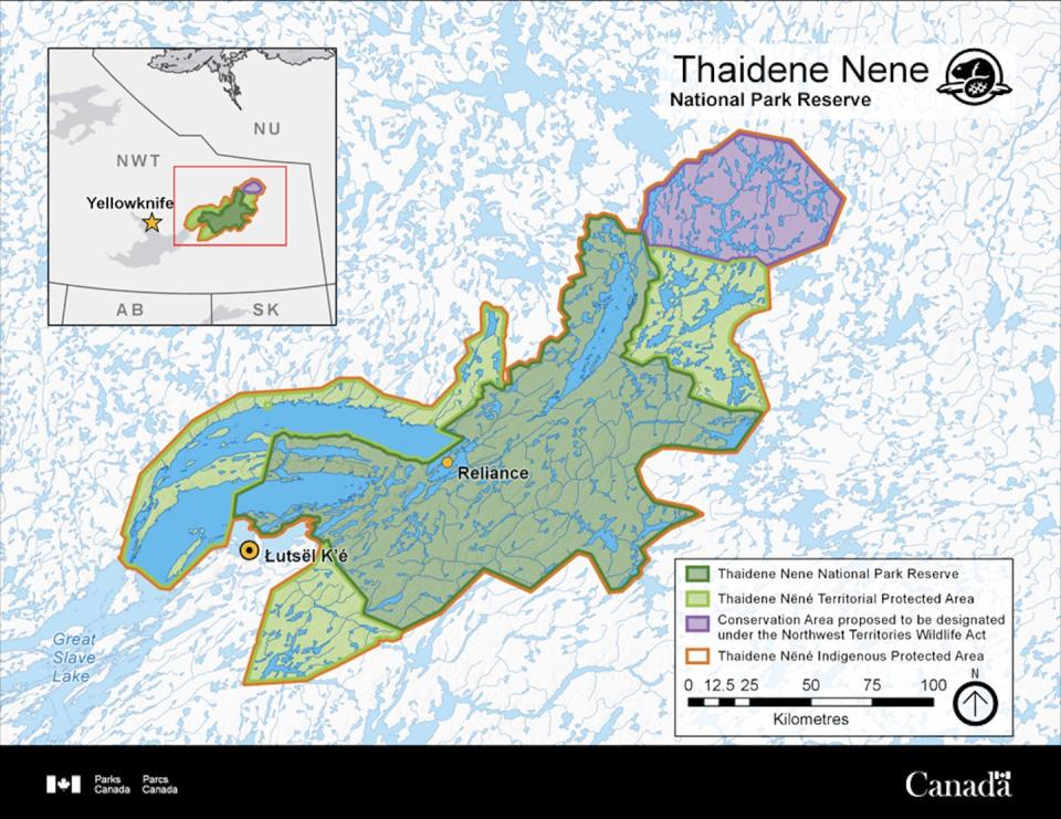 Established in 2019, the Thaidene Nëné National Park Reserve is an Indigenous Protected and Conserved Area. (Parks Canada)