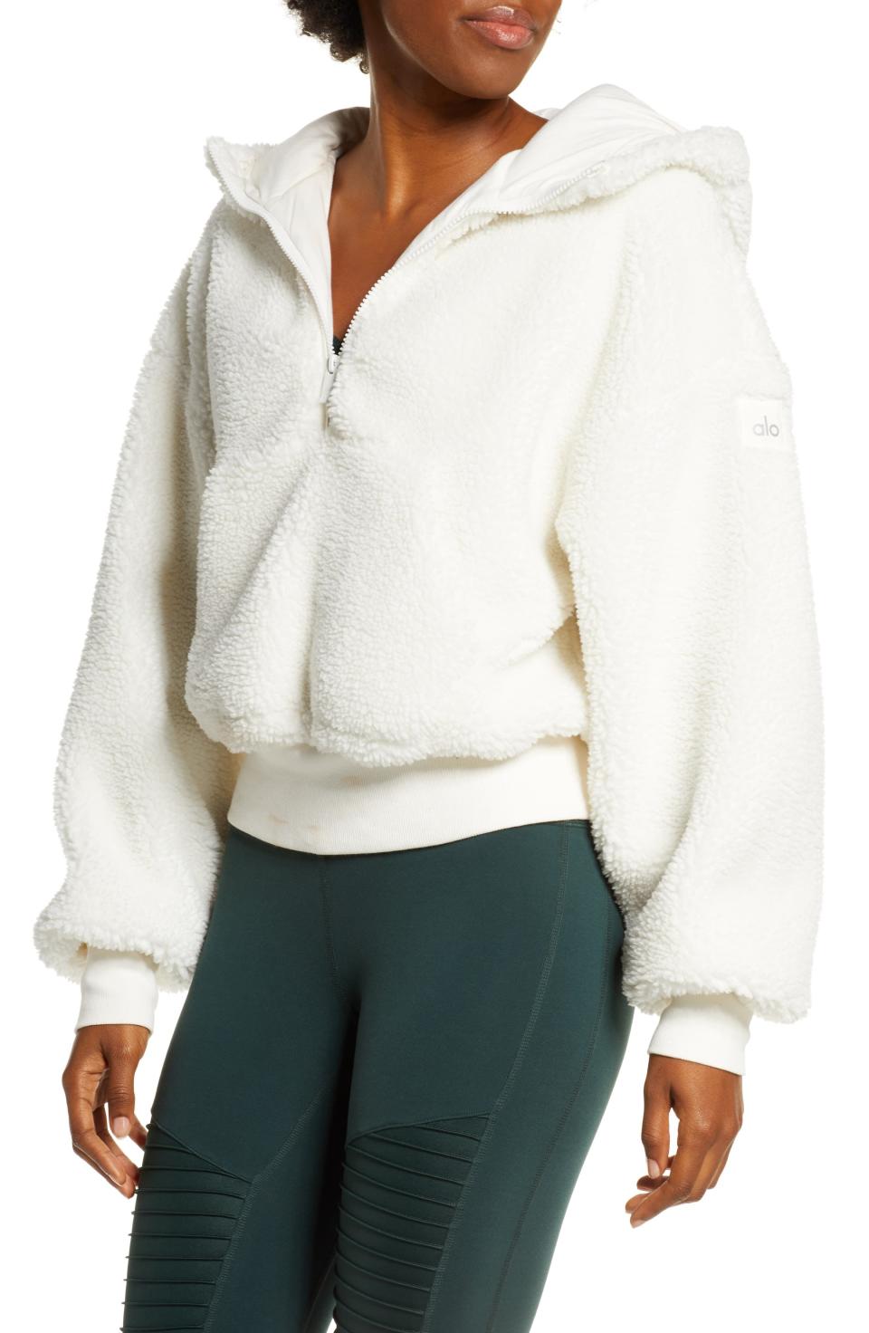 4) Streetside Half Zip Faux Fur Hoodie