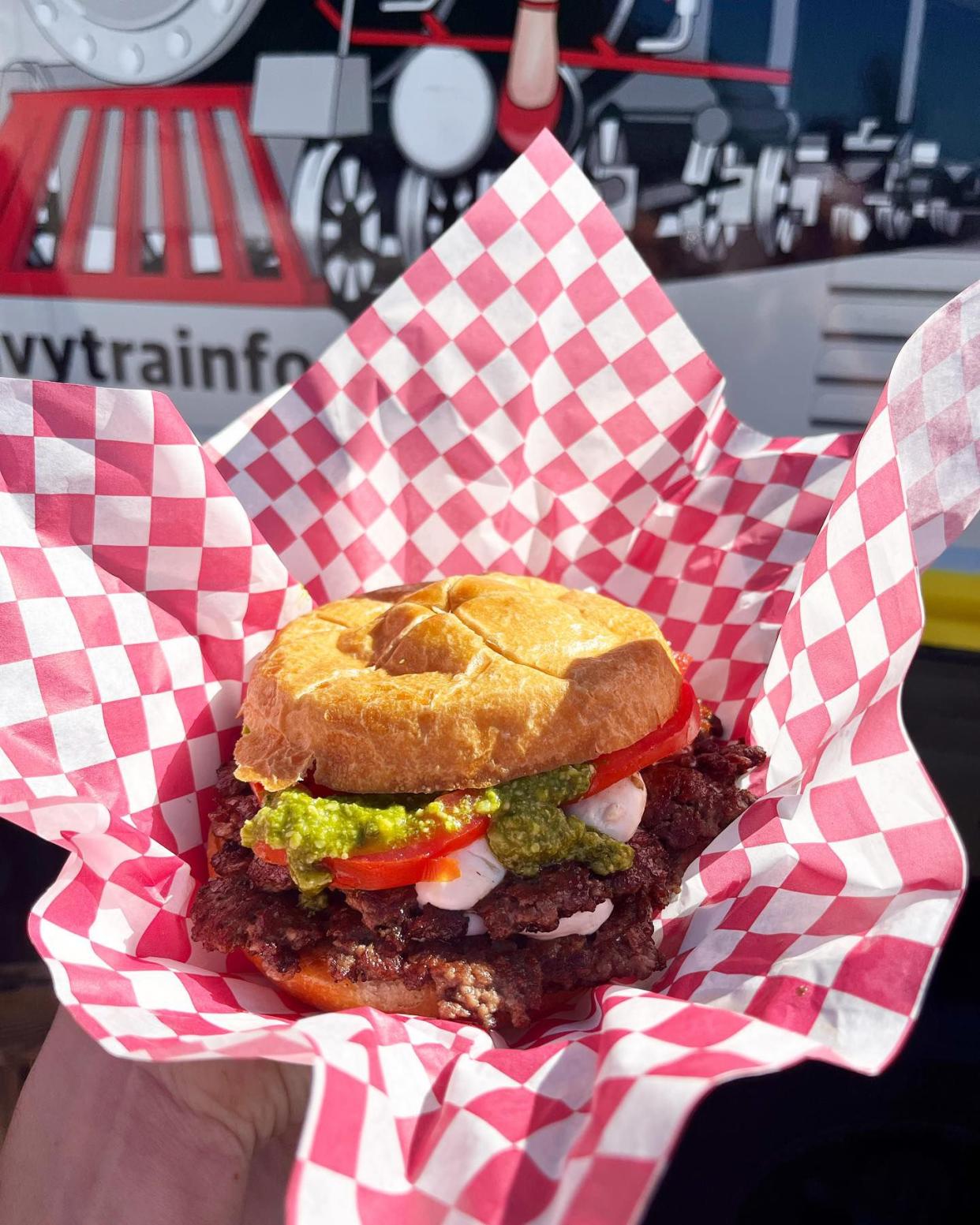 Capri smash burger from The Gravy Train Food Truck