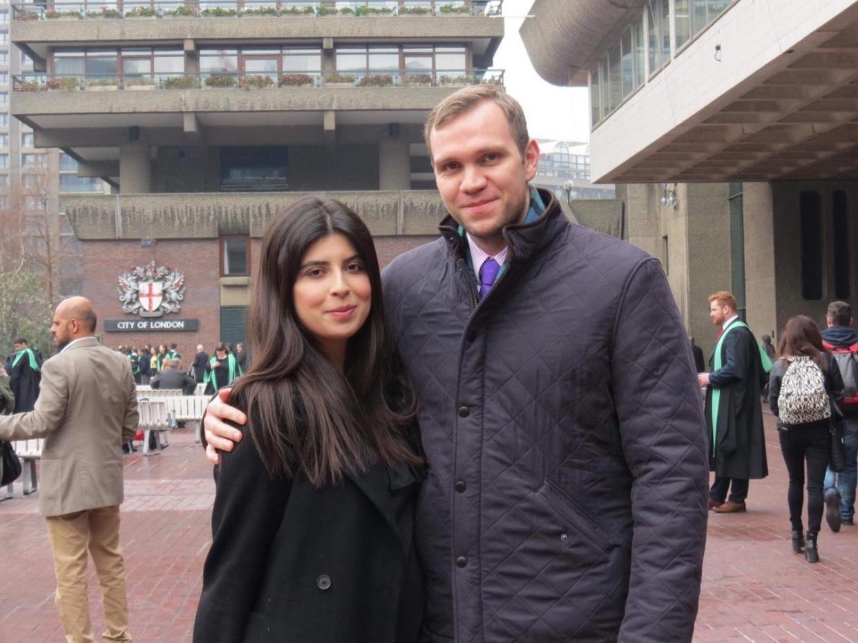 Matthew Hedges with his wife Daniela Tejada. The PhD student was reportedly taken into custody at Dubai airport after travelling to the UAE to interview sources about the country's foreign policy and security strategy: PA