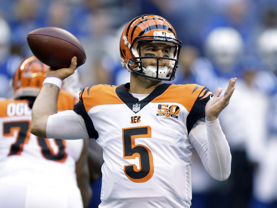 Cincinnati QB A.J. McCarron was reportedly the center of a trade between the Bengals and Browns, but Cleveland didn’t report the trade in time. (AP )