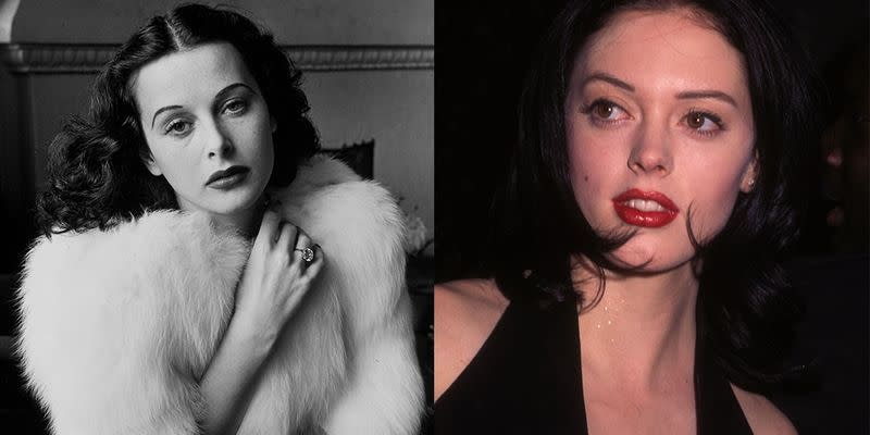 <p>The '30s film star, Hedy Lamarr, was glamorized for her fair skin and dark hair throughout her career. Almost 60 years later, Rose McGowan launched her film career with oddly reminiscent characteristics of the late actress.</p>