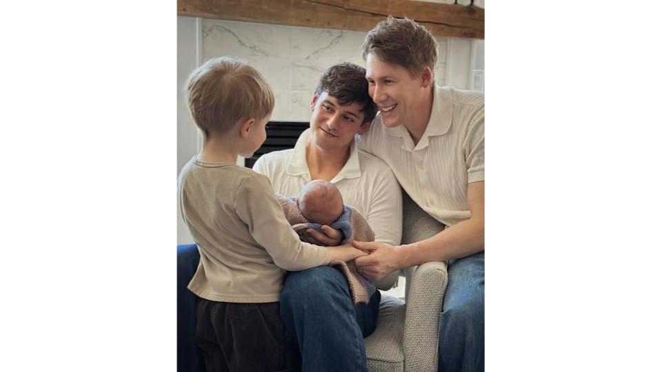 Tom Daley and Dustin Lance Black with their two sons