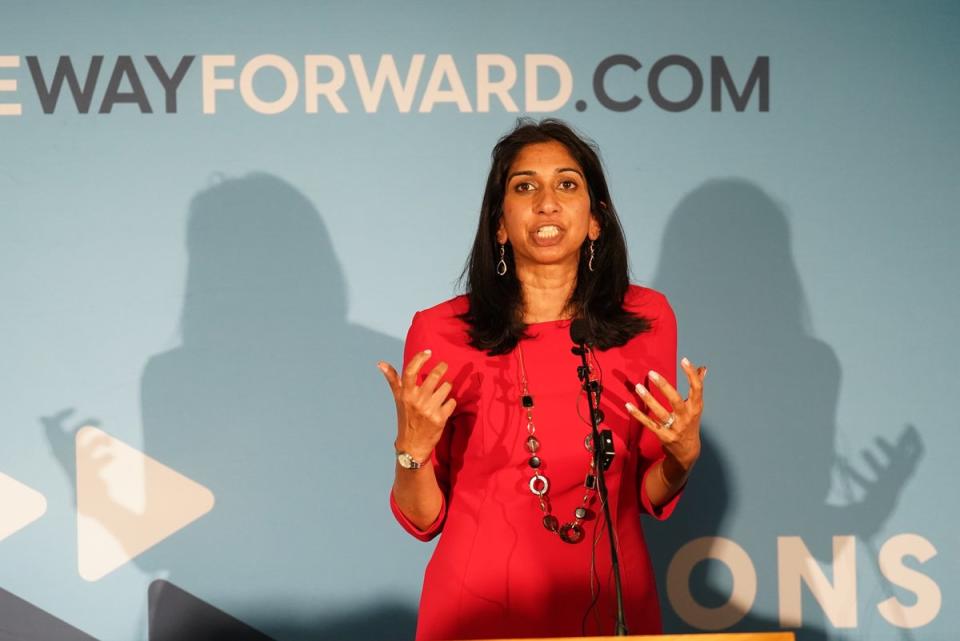 Attorney General Suella Braverman at the Conservative Way Forward relaunch (Stefan Rousseau/PA) (PA Wire)