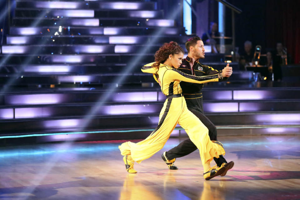 Zendaya and Val Chmerkovskiy perform on "Dancing With the Stars."