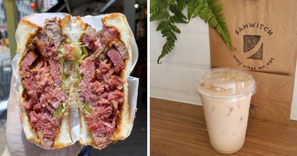 <p>Samwitch販售牛肉三明治、鮮奶茶 | Samwitch features beef sandwiches and fresh milk tea. (Courtesy of Samwitch/Instagram)</p>
