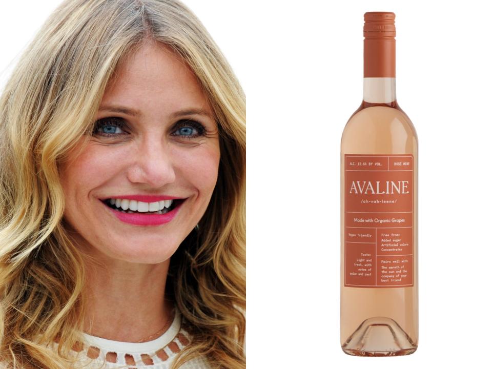 Cameron Diaz next to Avaline Wine.